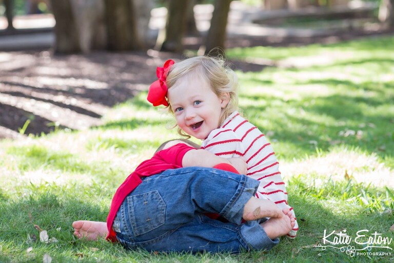 Fun images of a six month old taken at the arboretum by Katie Eaton Photography-9